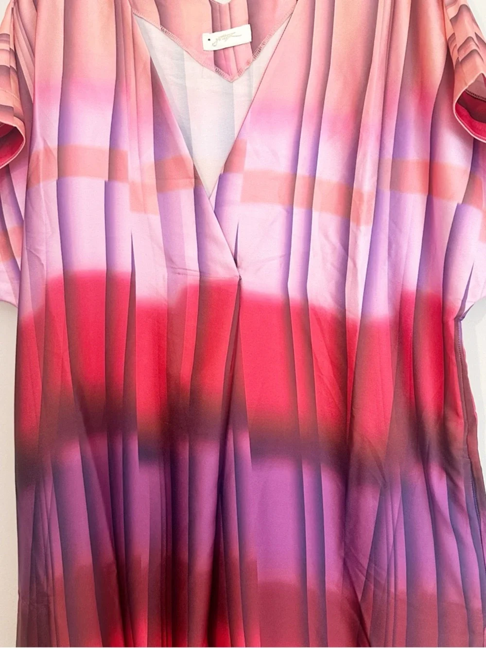 Gottex Golden Hour Pink Ombre Swimsuit Cover Up women size S oversized pockets